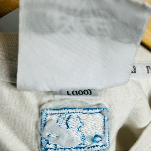 MLB NY Yankees White/Blue Paisley Graphic Logo Tee L - Picture 4 of 7